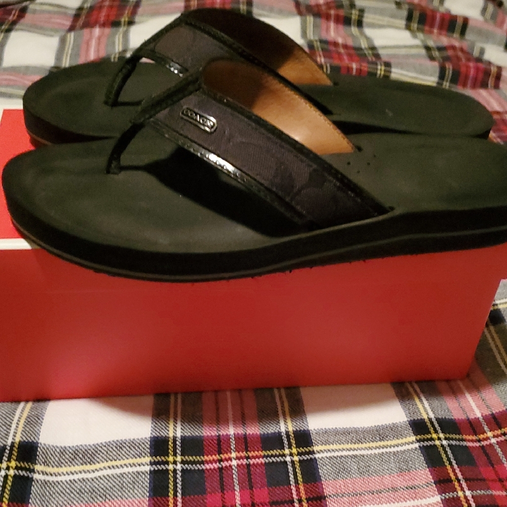 Coach Women's Black Flip-Flops